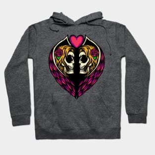 Twin Angel Skulls Illustration Hoodie